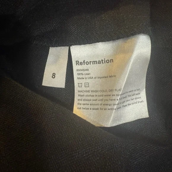 Reformation Black Linen Oboe Dress - Picture 11 of 11